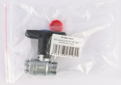 Кран шаровой FAR 3/4", НР, черн. высокая ручка, хром