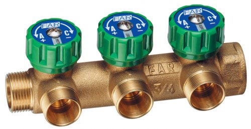 Коллектор регулирующий 3/4 HP-BP с 3 отв. М24х19, латун. (Арт.:FK 3835 34)