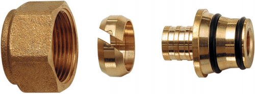 Концовка для труб PEX 20x2,8 желт.накидн.гайка M24x19
