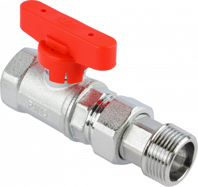 Кран шаровой FAR 3/4", ВР-"американка", красн. бабочка, хром