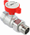 Кран шаровой FAR 3/4", ВР-"американка", красн. бабочка под термометр, хром