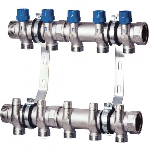 Коллектор запорный терморегулирующий 1 1/2" с 5 отв. М33х1,5