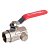 Кран шаровой Kromwell 3/4", ВР, с дренажем, красн. рычаг, никель