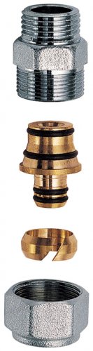 Переходник НР 3/4' - с концовкой для м/п и РЕХ-труб 20X2.25