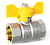 Кран шаровой LD Pride 1 1/4", ВР, желт. бабочка, для газа никель