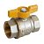Кран шаровой Giacomini 1", ВР, желт. бабочка, для газа, никель