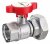 Кран шаровой FAR 1"-1 1/2", ВР-накидная гайка EPDM, красн. бабочка под термометр, хром Кран шаровой FAR 1"-1 1/2", ВР-накидная гайка EPDM, красн. бабочка под термометр, хром