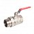 Кран шаровой Kromwell 1 1/2", ВР-"американка", красн. рычаг, никель
