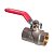 Кран шаровой Kromwell 3/4", ВР, красн. рычаг, никель