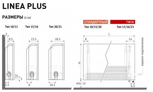 Конвектор настенный Jaga Linea Plus H50 L140 T10, цвет 133