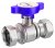 Кран шаровой FAR 3/4"-1", накидные гайки EPDM, син. бабочка под термометр, хром Кран шаровой FAR 3/4"-1", накидные гайки EPDM, син. бабочка под термометр, хром