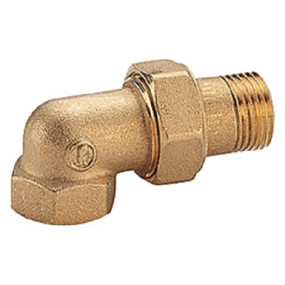 Угловой фитинг из 3 частей ("американка"), 1 1/2", ВР-НР, нехромированный