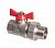 Кран шаровой Kromwell 3/4", ВР-"американка", красн. бабочка, никель