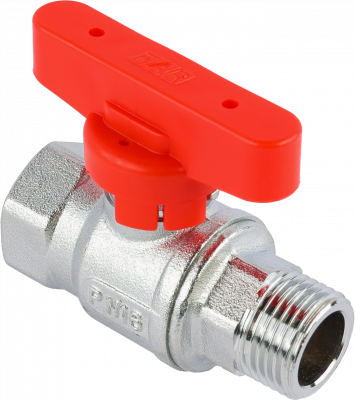 Кран шаровой FAR 1/2", ВР-НР, красн. бабочка, хром