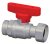 Кран шаровой FAR 3/4", НР-накидная гайка EPDM, красн. бабочка, хром Кран шаровой FAR 3/4", НР-накидная гайка EPDM, красн. бабочка, хром