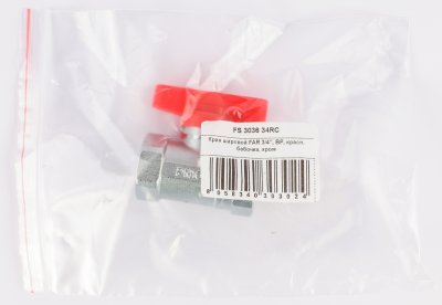 Кран шаровой FAR 3/4", ВР, красн. бабочка, хром