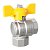 Кран шаровой LD Pride 1/2", ВР, угловой, желт. бабочка, для газа, никель