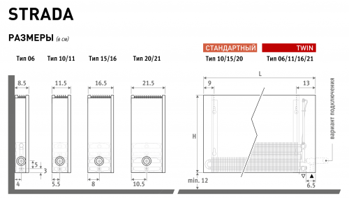Радиатор Jaga Strada H50 L140 T11 (Арт.:STRW0.05014011.001)