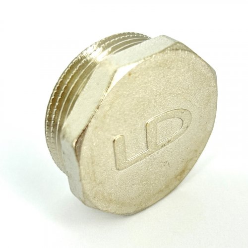 Пробка (в трубу) LD Pride DN40 (1 1/2") НР латунь никель