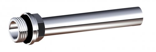 Трубка хромированная, медная, ф15, L=200 мм, 1/2", НР, с EPDM FAR