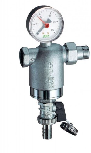 Фильтр 1", ВР-НР, 100 мкм, с манометром, Tmax: 95 °С, 25 бар FAR