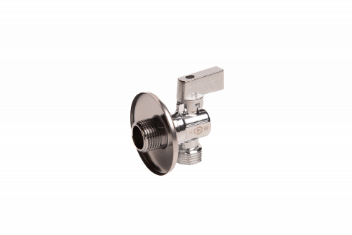 Кран шаровой угловой для подключения сантехнических приборов 1/2" x 3/4" наружная - наружная резьба