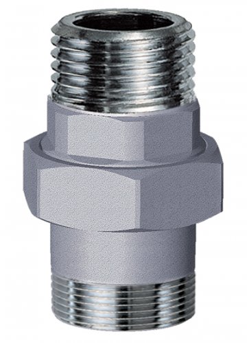 Соединение прямое трехсоставное 1/2", НР-НР, хромированное FAR
