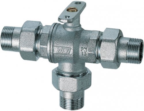 Кран шаровой 3-х ход., 1", НР-НР, зонный FAR