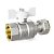 Кран шаровой LD Pride 3/4", ВР-накидная гайка, бел. бабочка, никель