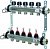Коллектор с расходомерами Vario S, выходы 5x3/4 евроконус '1Ф, нерж.сталь, Uponor