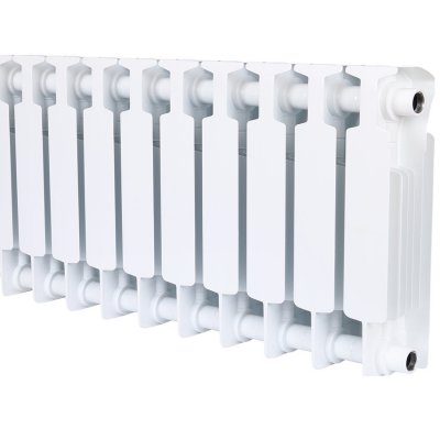 Радиатор биметалл Rifar Monolit 300 14 секций, подкл боковое, RAL 9016 глянцевый