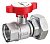 Кран шаровой FAR 1"-1 1/2", ВР-накидная гайка EPDM, красн. бабочка под термометр, хром