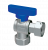 Кран шаровой FAR 3/4", накидные гайки EPDM, угловой, син. бабочка, хром