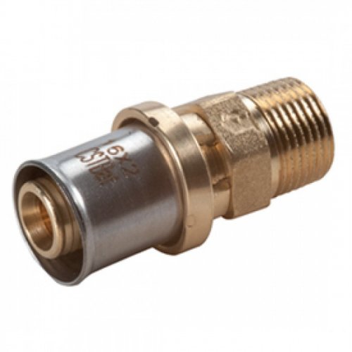 Прямой фитинг "мультипресс" с НР для труб GIACOTHERM, GIACOFLEX, 1/2"x(20x2)