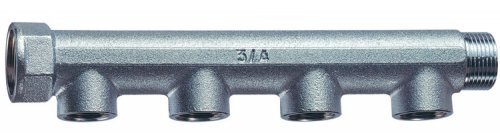 Коллектор 1 1/4", ВР-НР, 4 отвода 1/2", ВР, межосевое 50 мм FAR