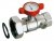 Кран шаровой FAR 1"-1 1/2", ВР-накидная гайка EPDM, под датчик, красн. бабочка с термометром, хром