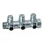 Коллектор запорно-балансировочный 3/4" на 3 отвода 1/2"EU c вставкой под уплотнение FAR