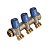 Коллектор VBS с синими вентилями, 3/4"НР под евроконус, 3/4" - 2xEK