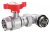 Кран шаровой FAR 3/4"-1", ВР-"американка" EPDM, угловой, красн. бабочка под термометр, хром
