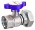 Кран шаровой FAR 1"-1 1/2", ВР-накидная гайка EPDM, син. бабочка под термометр, хром