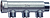 коллектор 3/4", ВР-НР, 3 отвода 1/2", НР, плоское уплотнение, хромированный FAR
