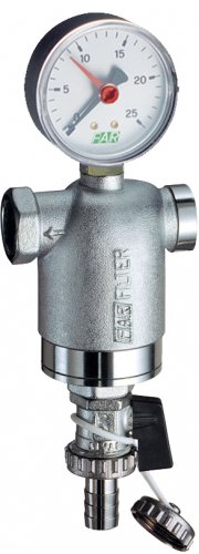 Фильтр 3/4 ВР-ВР, с манометром, 100мкм, Max: 95 °C, 25 бар