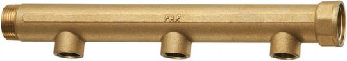 Коллектор 1", ВР-НР, 3 отвода 1/2", ВР, межосевое 100 мм FAR