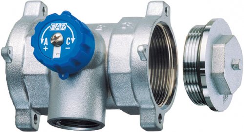 Коллектор регулирующий START 1 1/4", фланцевый, отводы 1/2", ВР, PN25, с заглушкой, FAR