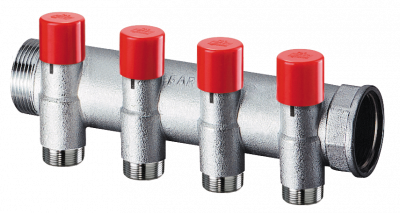 Коллектор балансировочный 1 1/4", 4 отвода 3/4"EU FAR