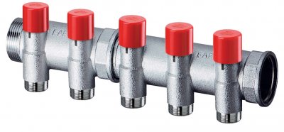 Коллектор балансировочный 1", 4 отвода 1/2"EU FAR