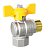 Кран шаровой LD Pride 1/2", ВР-НР, угловой, желт. бабочка, для газа, никель