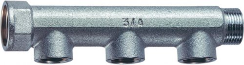 Коллектор 1 1/4", ВР-НР, 3 отвода 1/2", ВР, межосевое 50 мм FAR